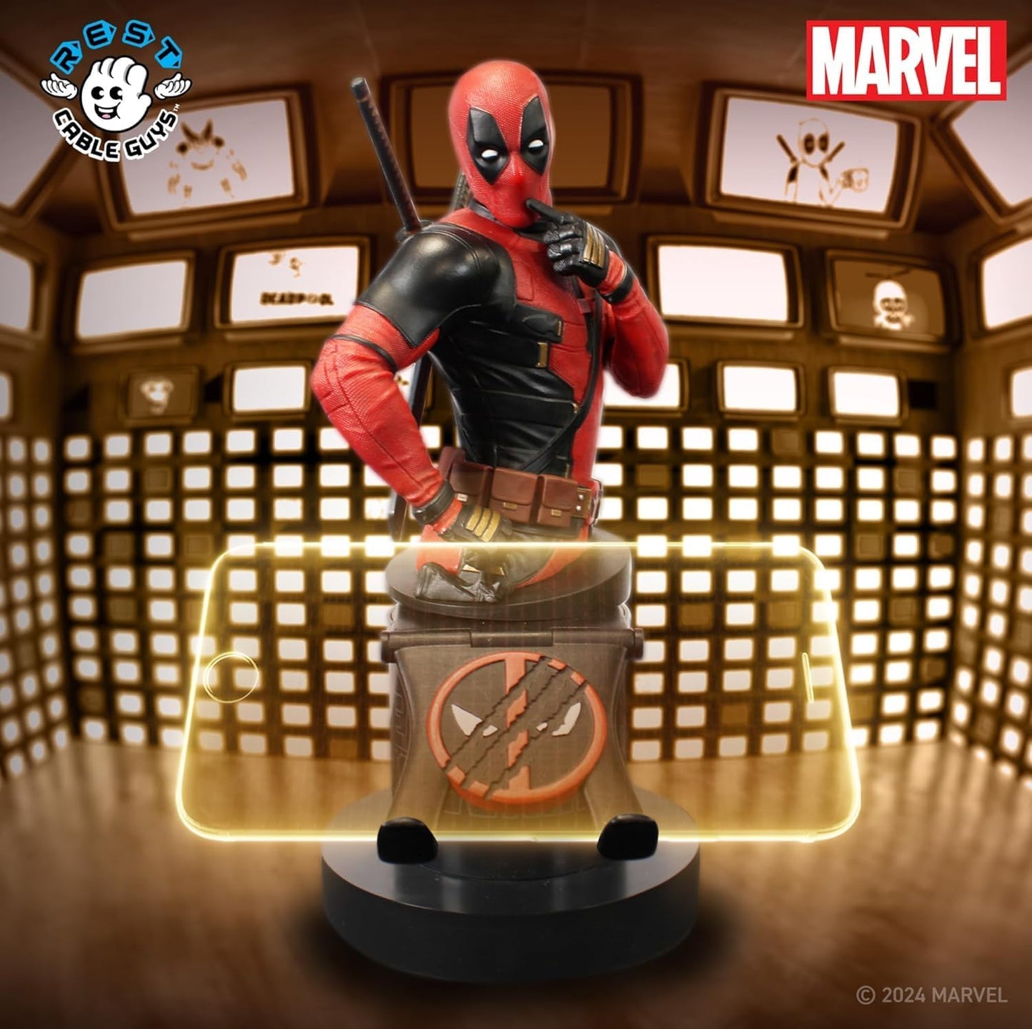 Exquisite Gaming Deadpool 3 Collectible Controller Holder and Phone Stand, Cable Guys Marvel Statue, Officially Licensed Figure
