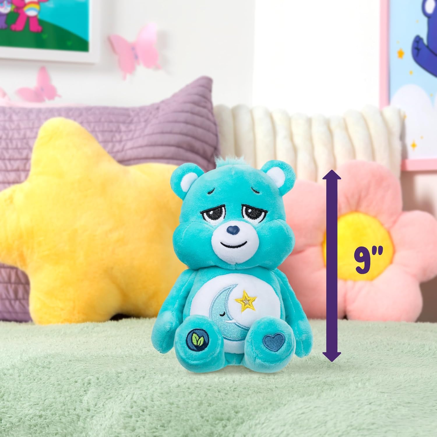 Care Bears 9 Inch Plush - Bedtime Bear with Glitter Belly Badge (2023) Fashions for Home