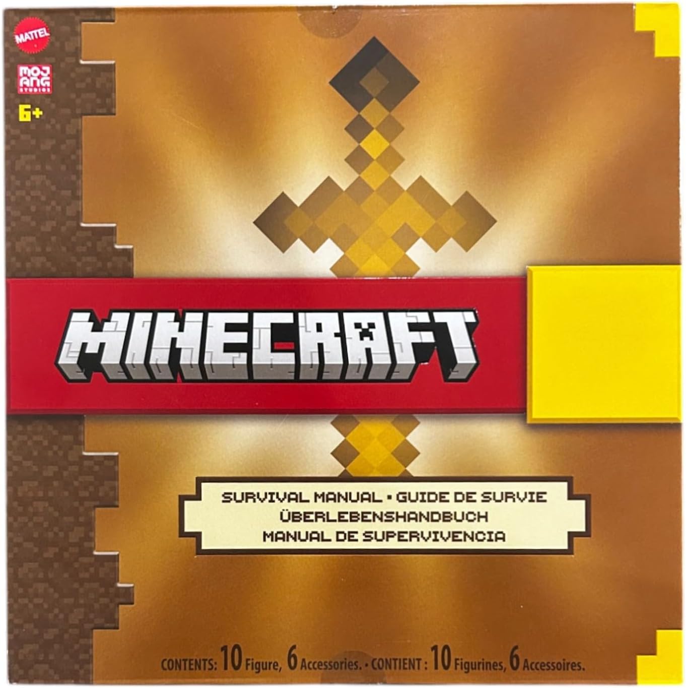 Mattel Minecraft Survival Manual Figure Set – 10 Collectible Figures & 6 Accessories – Official Toy for Kids Ages 6+