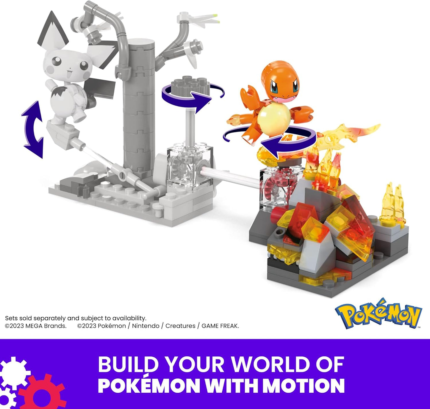 MEGA Pokémon Building Toys Set Charmander’s Fire-Type Spin with 81 Pieces, 1 Poseable Character and Motion, for Kids