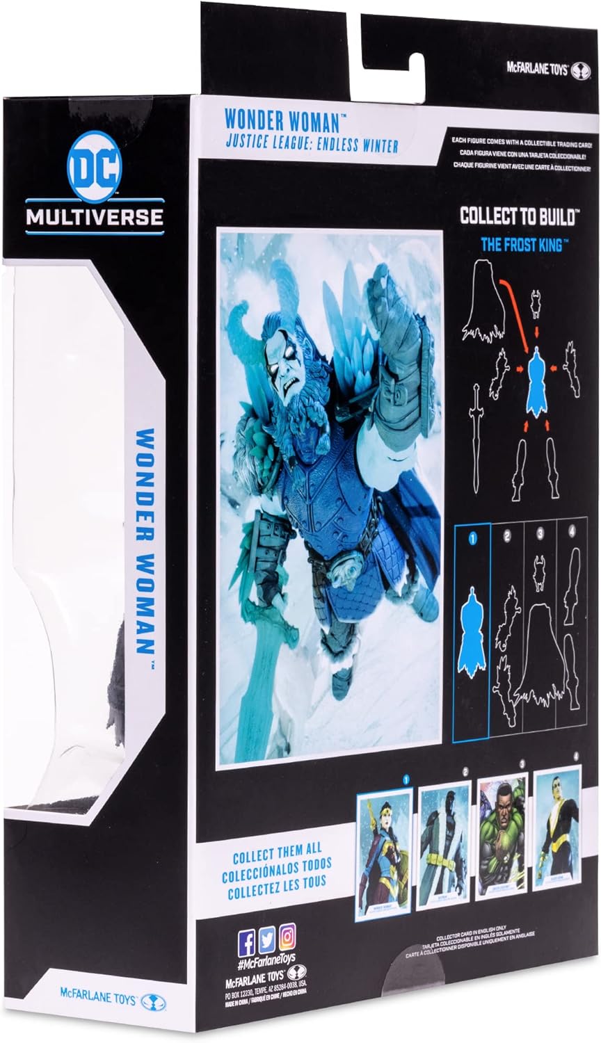 McFarlane Toys DC Multiverse Wonder Woman Endless Winter 7" Action Figure with Build-A Frost King Piece and Accessories