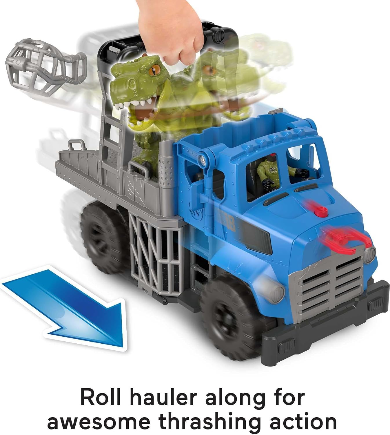 Fisher-Price Imaginext Jurassic World Dominion Toy, Break Out Dino Hauler Vehicle & T. rex Dinosaur for Preschool Kids Ages 3+ Years
