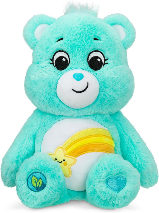 Care Bears 14' Wish Bear Plushie - Medium Size - Sky Blue Plush for Ages 4+ – Perfect Stuffed Animal Holiday, Birthday Gift, Super Soft and Cuddly – For Girls and Boys, Collectors