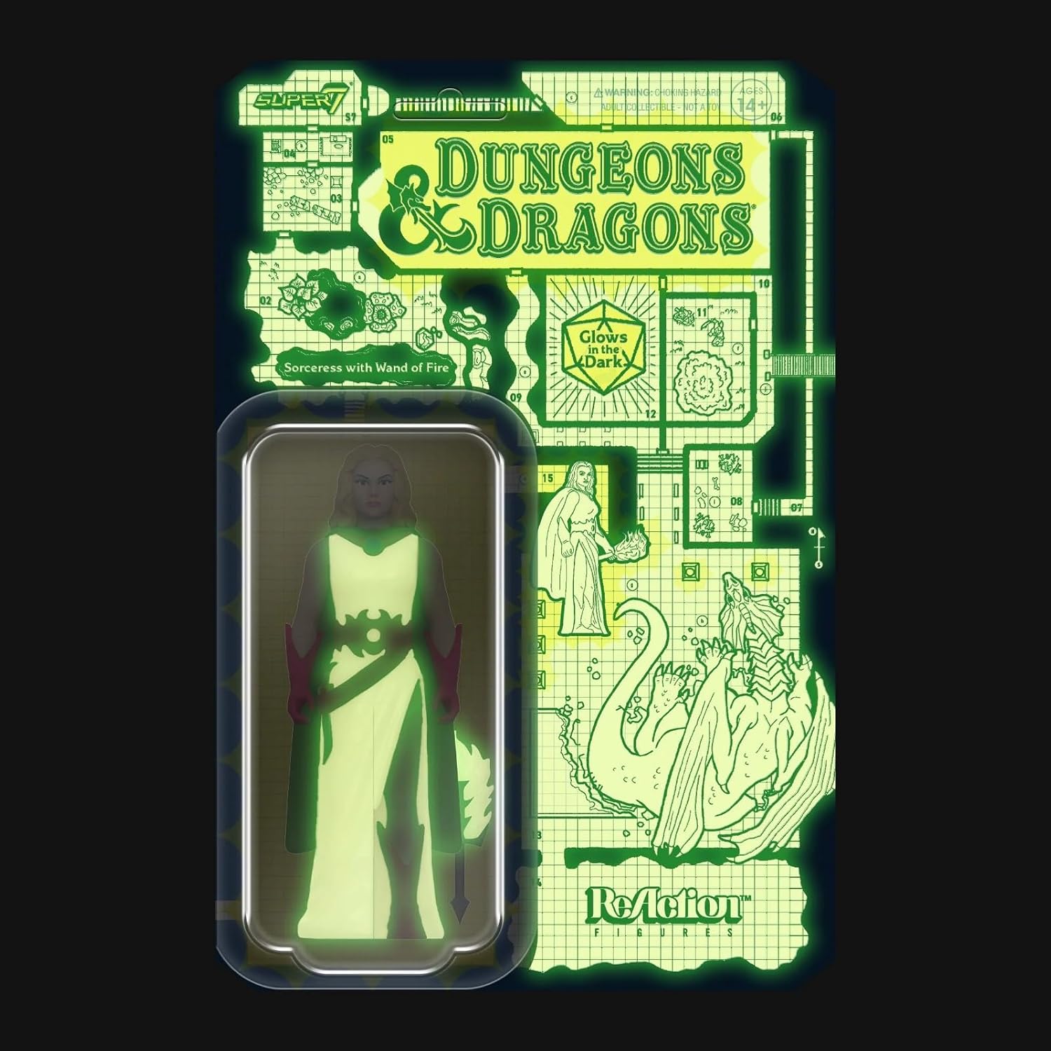 Super7 Dungeons and Dragons Sorceress Glow Reaction Figure 3.75 Inch