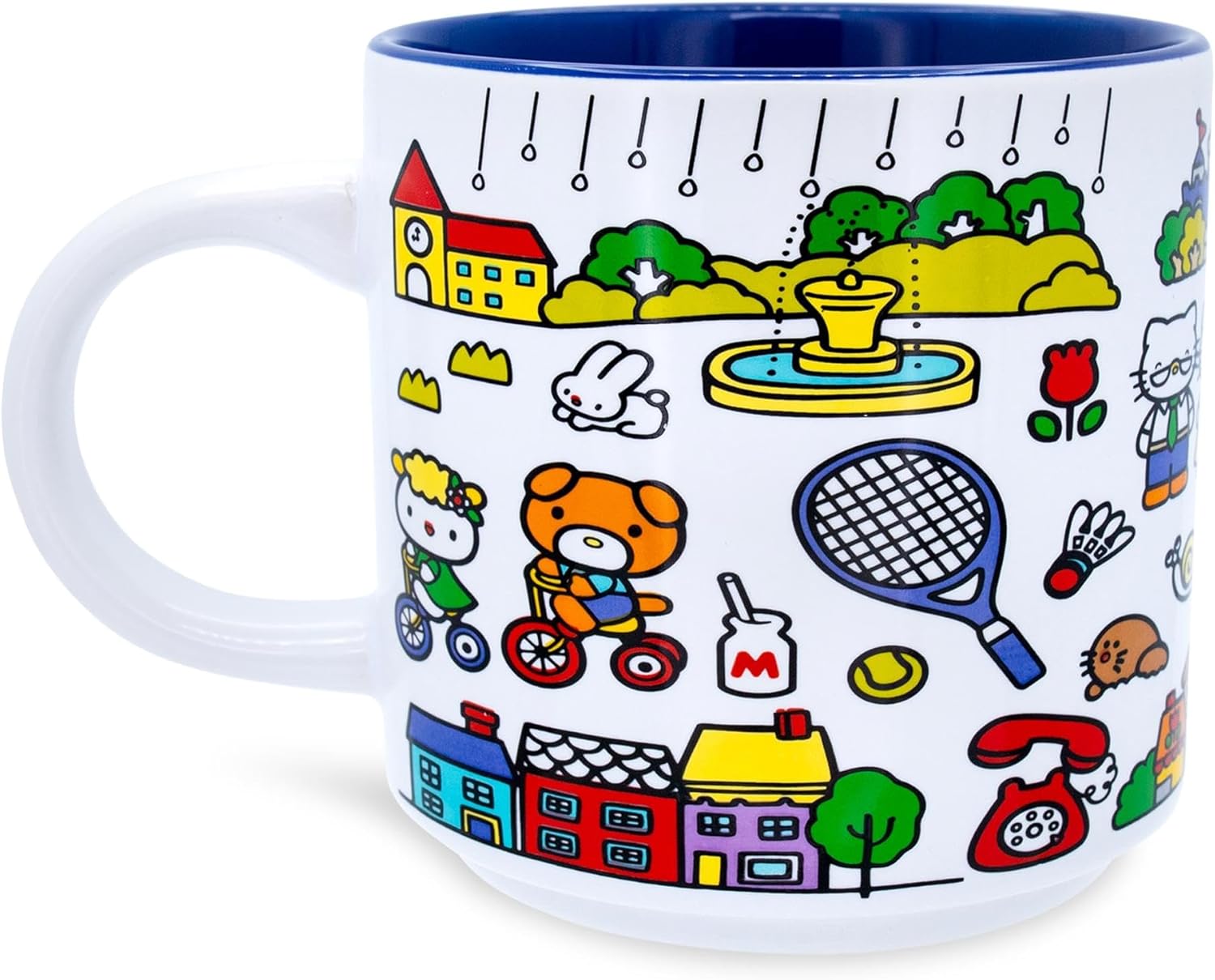 Sanrio Hello Kitty Red Map Ceramic Mug | Coffee Cup For Espresso, Tea, Cocoa | Holds 13 Ounces
