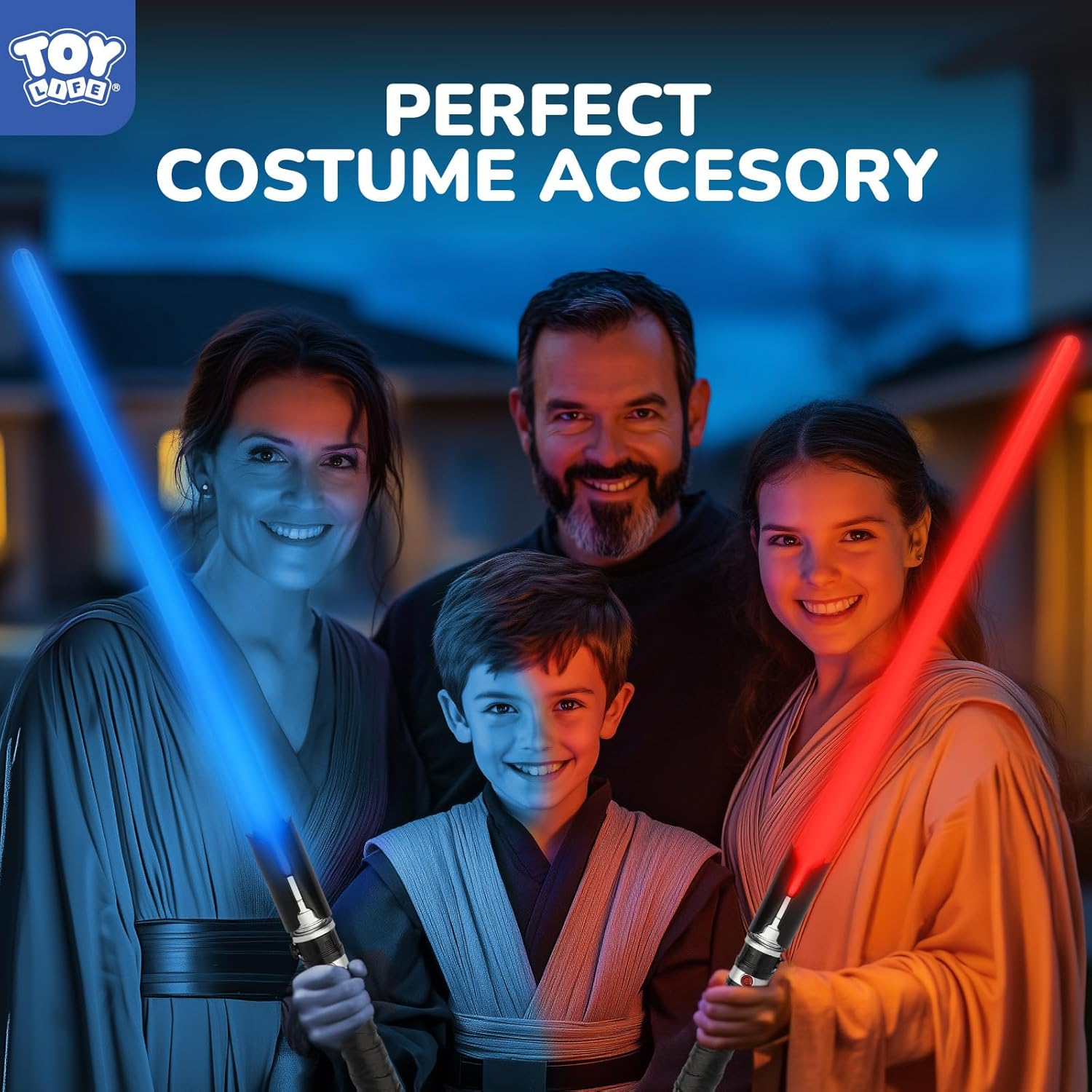 TOY Life 2 in 1 Light Up Saber Blue & Red 2 Pack for Kids, Expandable Light Up Sword for Kids Lightsaver, LED + FX Sound Lightsavers Dual, Light Up Toy, Dark Saber Galaxy Wars Saber