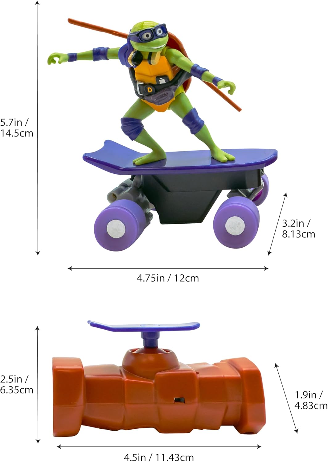 Teenage Mutant Ninja Turtles Toy, Donatello Half Pipe RC Skate Vehicle, Mutant Mayhem Remote Control TMNT Toy for Kids, Ages 3+ - Fashions for Home