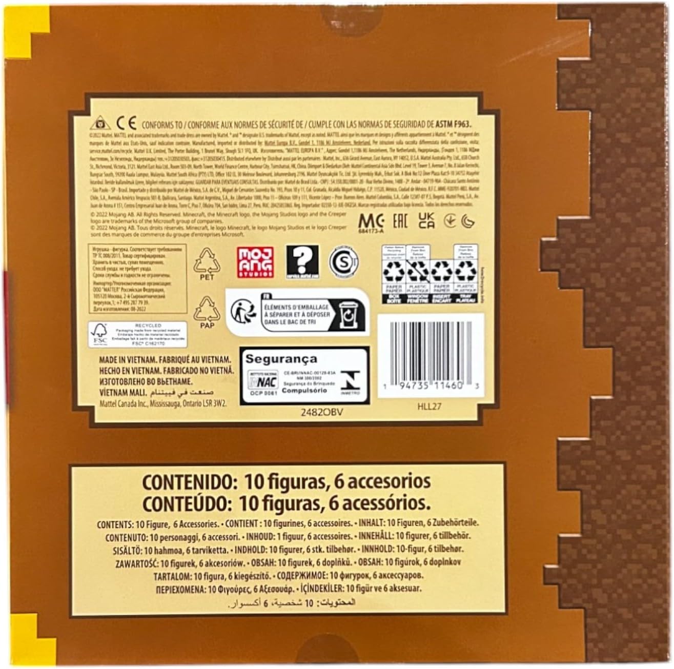 Mattel Minecraft Survival Manual Figure Set – 10 Collectible Figures & 6 Accessories – Official Toy for Kids Ages 6+