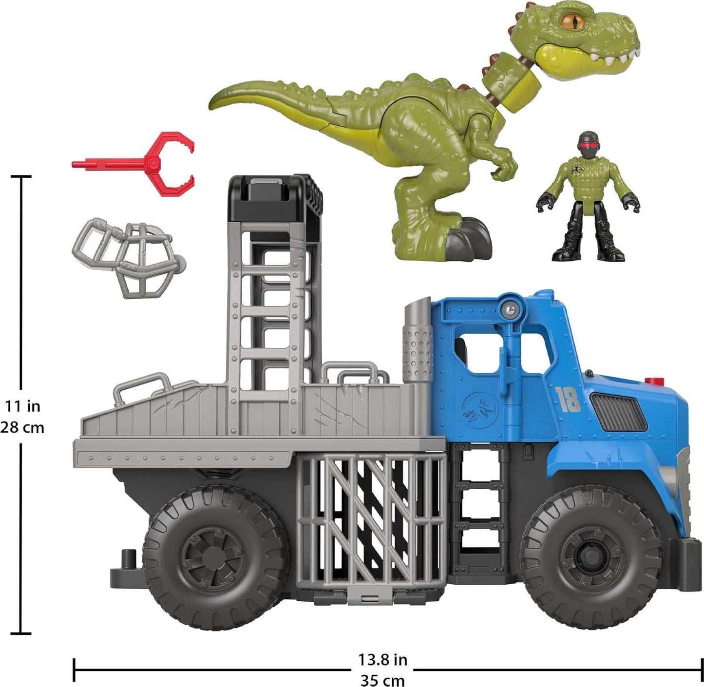 Fisher-Price Imaginext Jurassic World Dominion Toy, Break Out Dino Hauler Vehicle & T. rex Dinosaur for Preschool Kids Ages 3+ Years