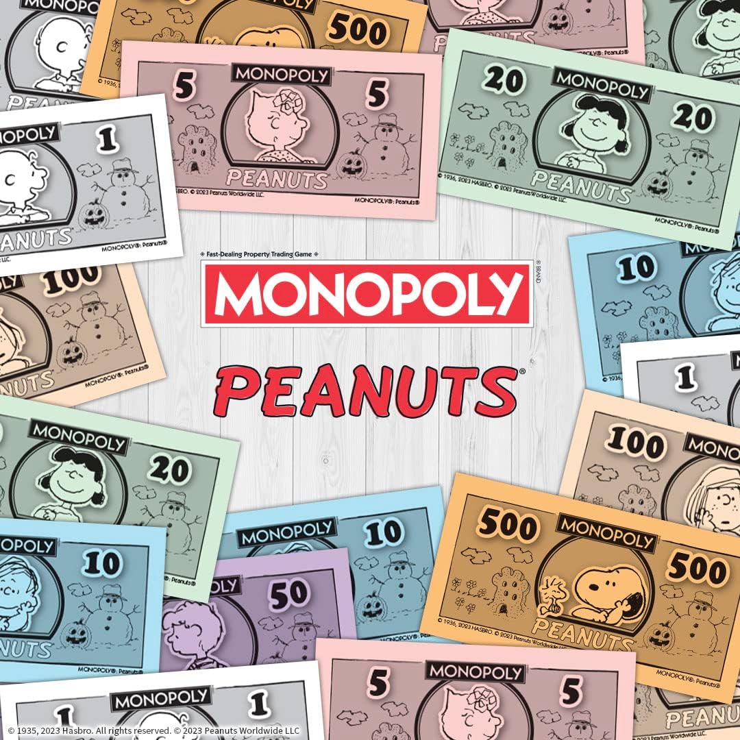 Monopoly Peanuts Board Game, Play as Snoopy on Sled, Baseball Cap, Kite Eating Tree & More, Officially Licensed and Collectible Monopoly Game Based On The Famous Comic Strip Peanuts
