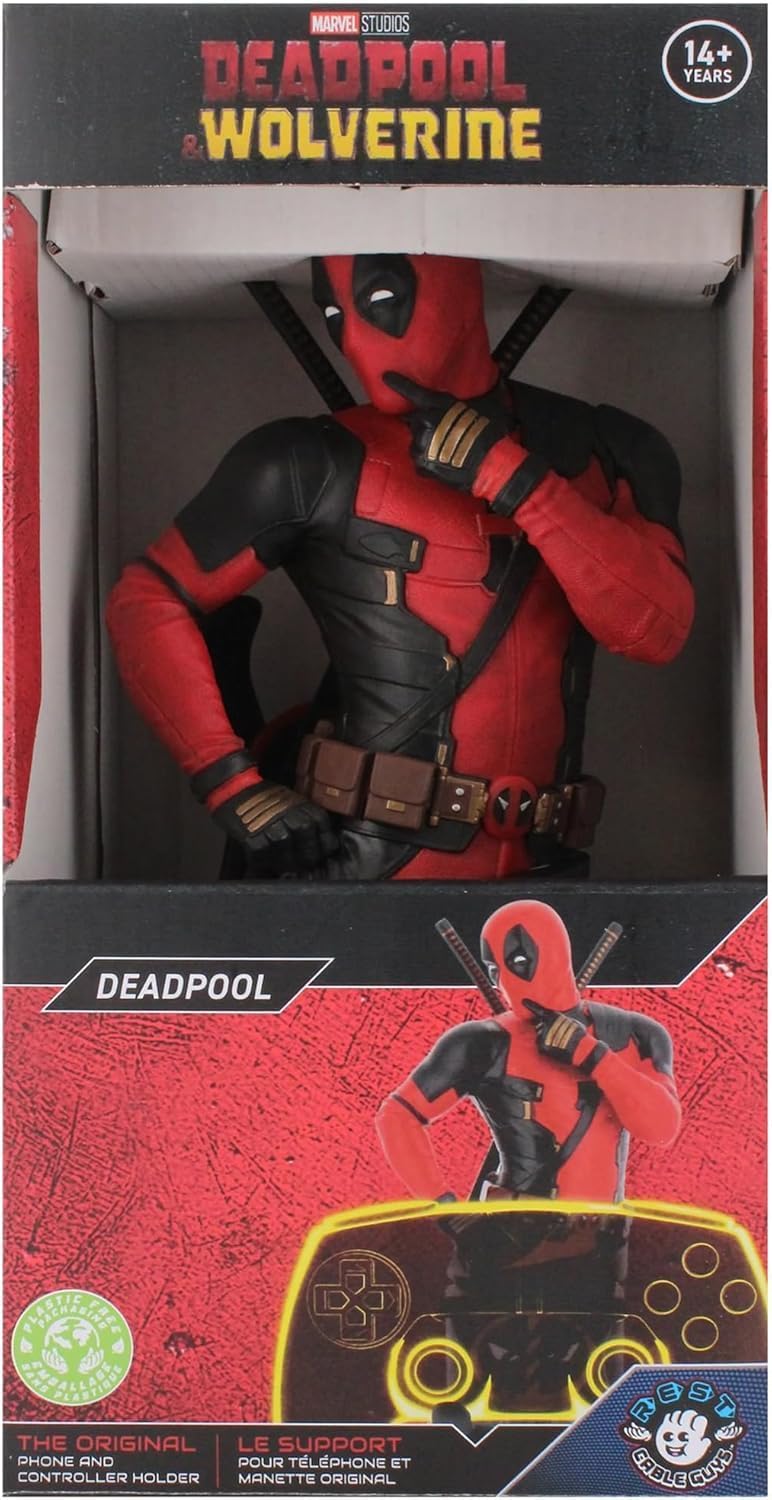 Exquisite Gaming Deadpool 3 Collectible Controller Holder and Phone Stand, Cable Guys Marvel Statue, Officially Licensed Figure