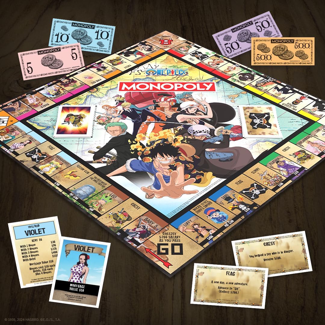 Monopoly: One Piece Edition Board Game | Buy, Sell, Trade with Popular Characters from The Manga & Anime Series | Featuring 9 Miniature Tokens | Officially Licensed Merchandise and Collectible