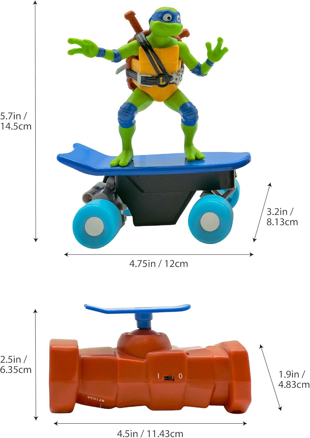 Teenage Mutant Ninja Turtles Toy, Leonardo Half Pipe RC Skate Vehicle, Mutant Mayhem Remote Control TMNT Toy for Kids, Ages 3+ (Copy) - Fashions for Home