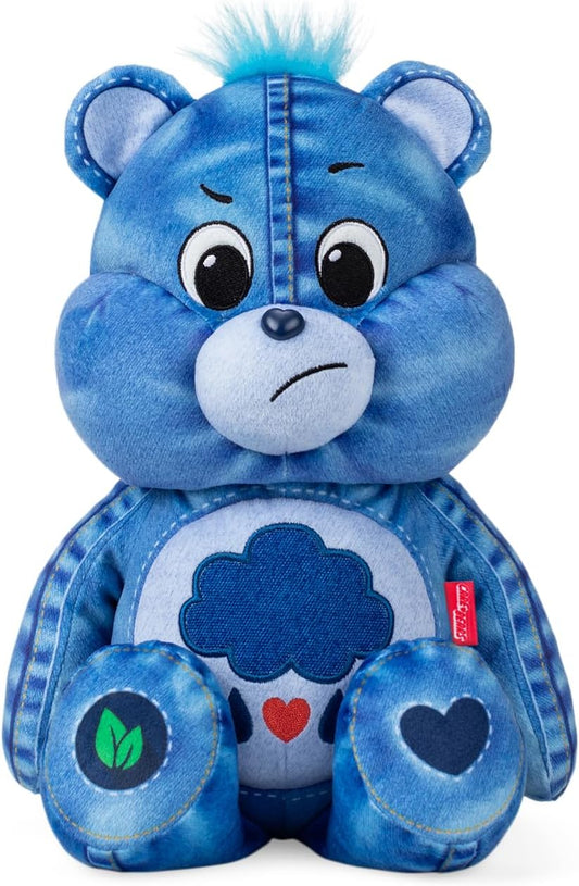 Care Bears 14" Medium Plush - Grumpy Bear - New Denim Design - Soft Huggable Eco-Friendly Material!