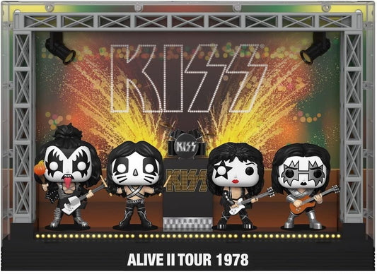 Funko Kiss Pack 4 Figurines POP! Moments DLX Vinyl Alive II 1978 Tour 9 Fashions for Home