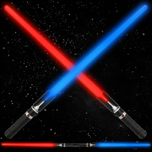 TOY Life 2 in 1 Light Up Saber Blue & Red 2 Pack for Kids, Expandable Light Up Sword for Kids Lightsaver, LED + FX Sound Lightsavers Dual, Light Up Toy, Dark Saber Galaxy Wars Saber