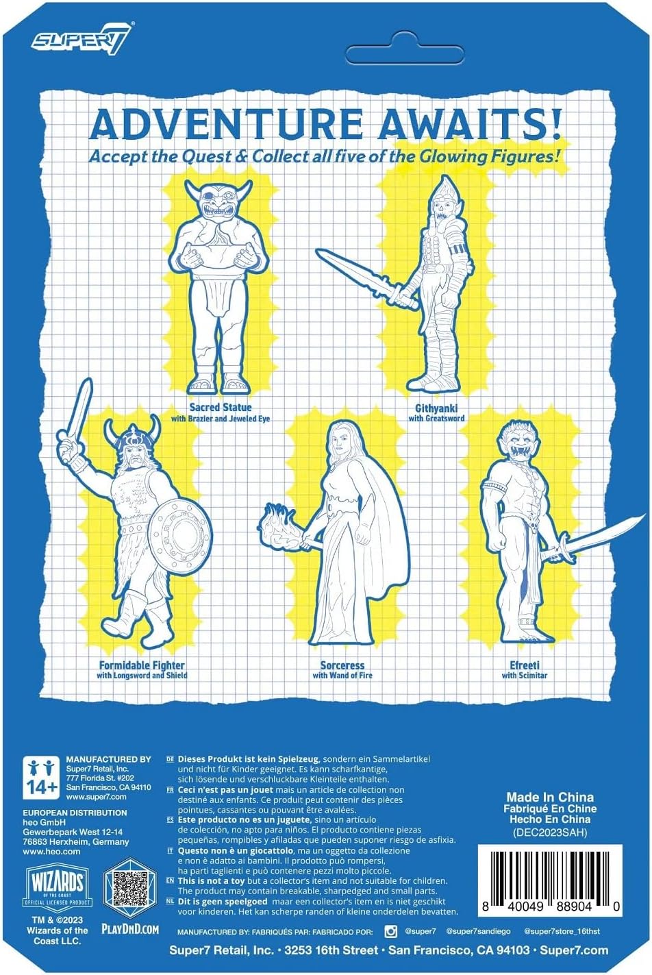 Super7 Dungeons and Dragons Sorceress Glow Reaction Figure 3.75 Inch