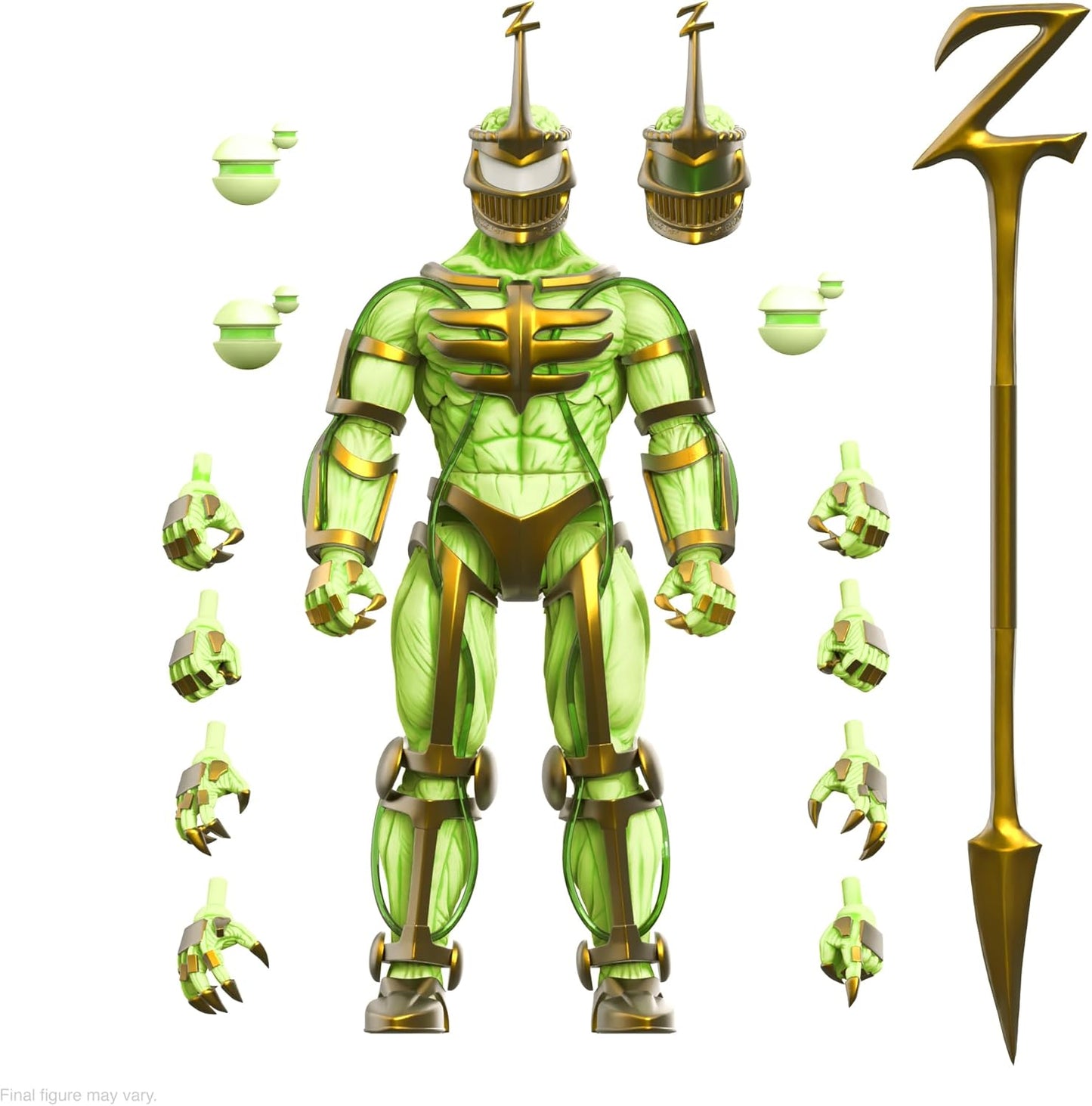 Super7 ULTIMATES! Mighty Morphin Power Rangers Lord Zedd (Imperial Gold Glow) - 7" Power Rangers Action Figure with Accessories