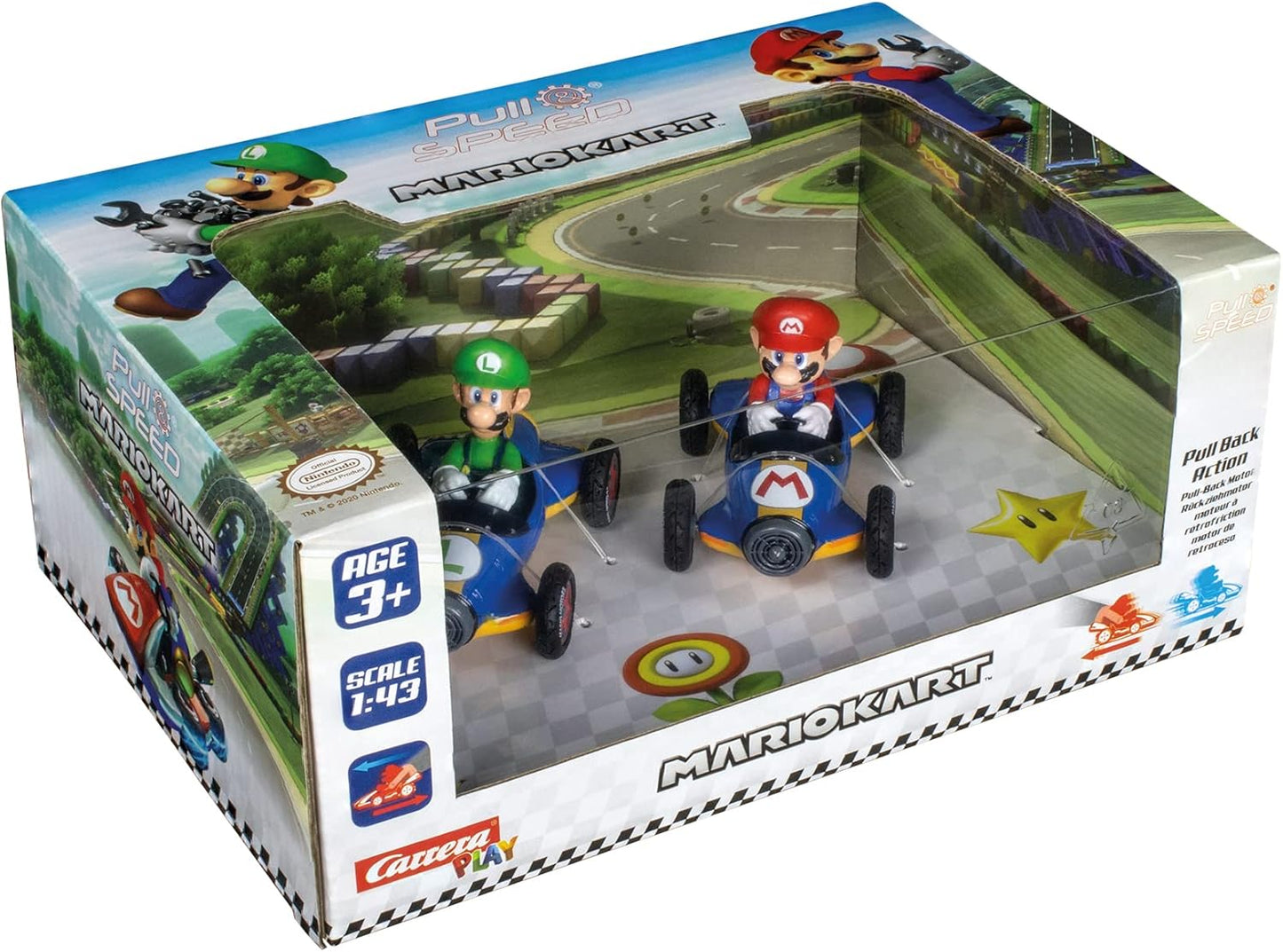 arrera Pull & Speed 15813018 Official Licensed Kids Mario Kart Toy Car Pull Back Vehicle Fashions for Home