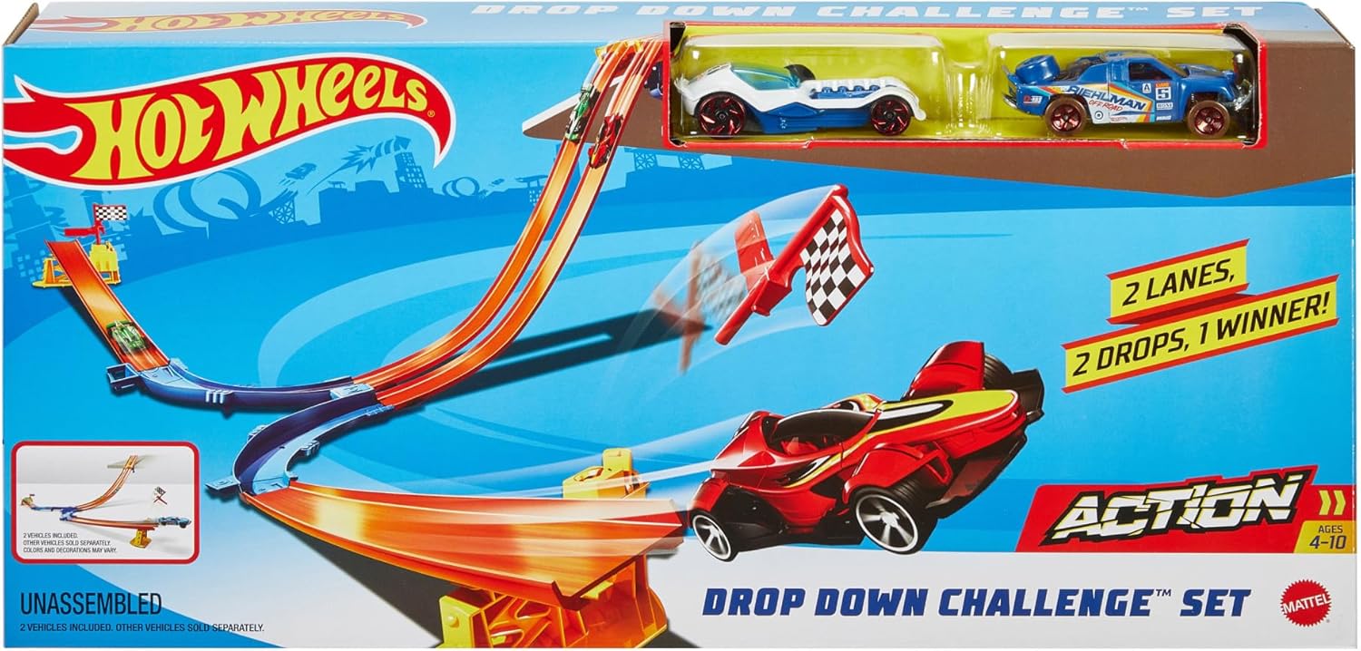 Hot Wheels Race Rally Fast & Fun Track Set (Styles May Vary) - Fashions for Home