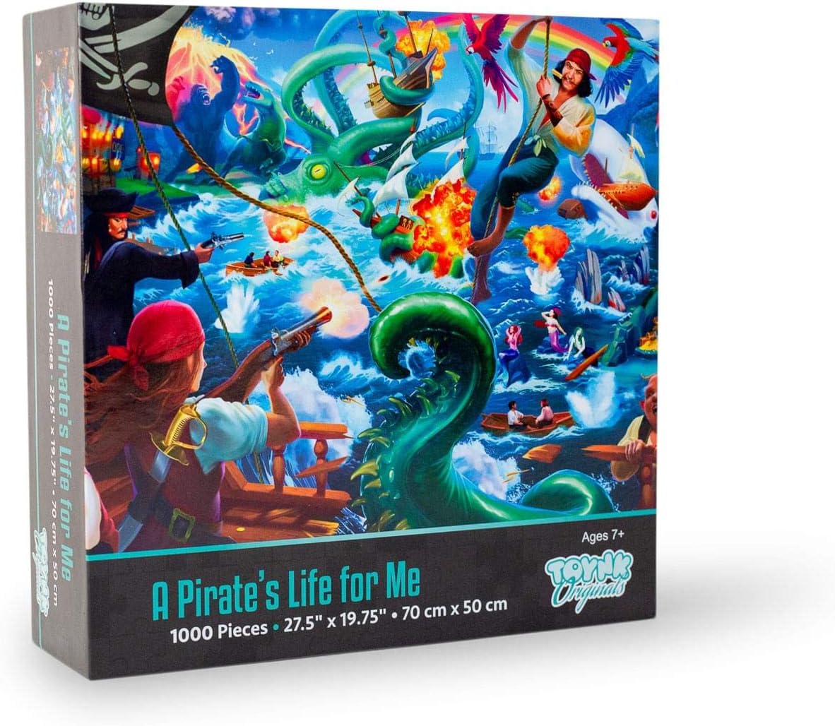 A Pirate's Life for Me! Fantasy Adventure Puzzle for Adults and Kids | Difficult 1000 Piece Jigsaw Puzzle Toy | Interactive Brain Teaser for Game Night | 29 x 20 inches