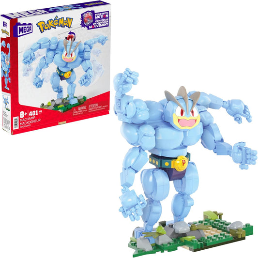 MEGA Pokémon Building Toys Set Machamp with 401 Pieces, Articulated and Poseable with Motion, 6+ Inches Tall, for Kids