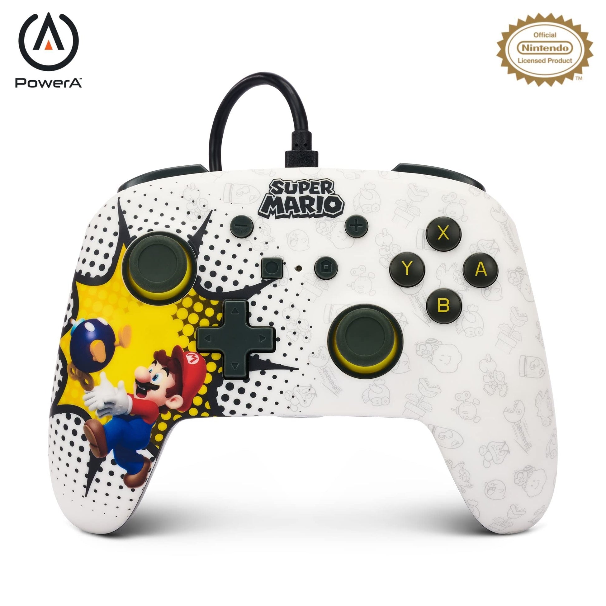 PowerA Enhanced Wired Controller for Nintendo Switch - Woo-hoo! Mario, Gamepad, game controller, wired controller, officially licensed