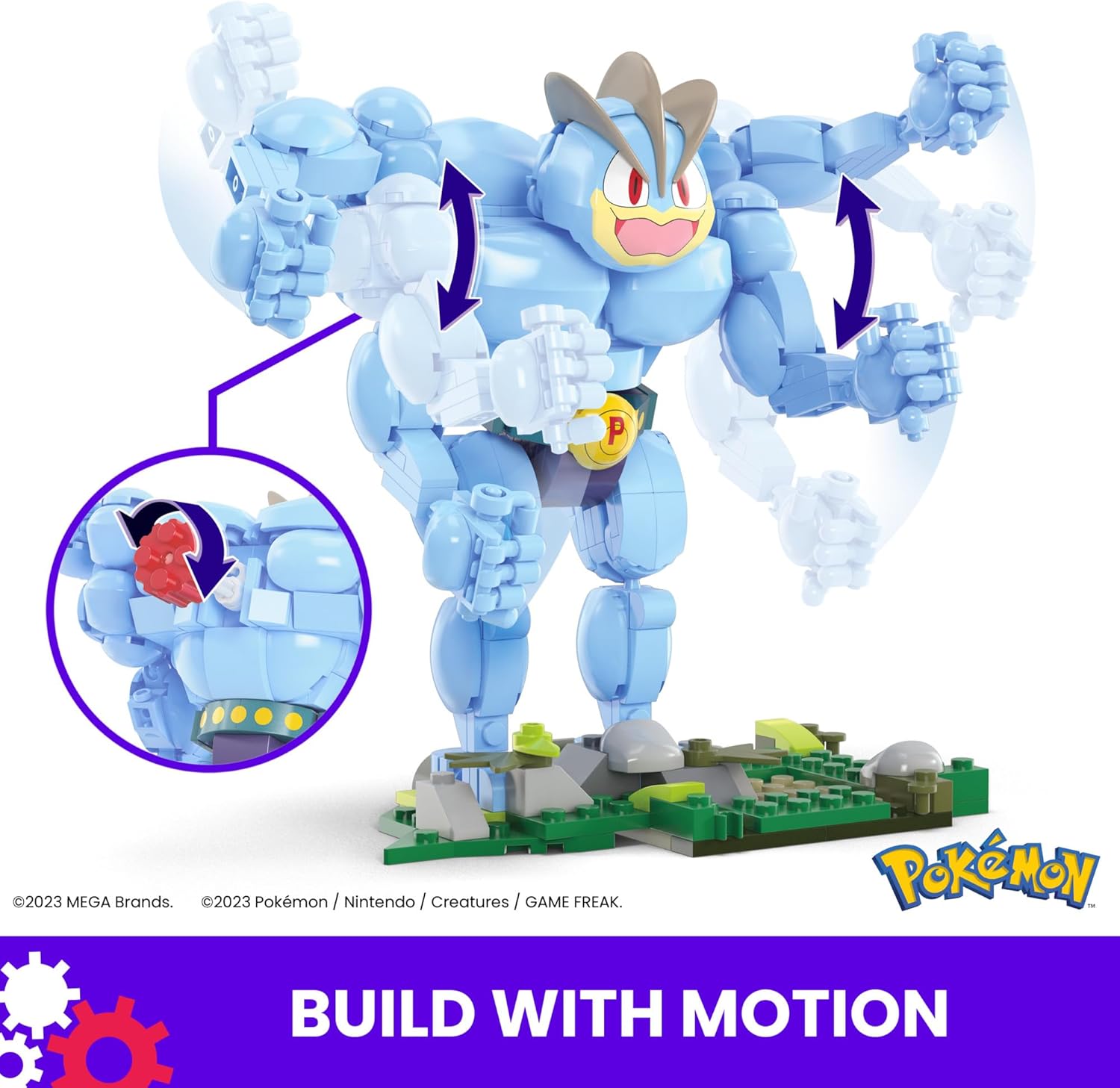 MEGA Pokémon Building Toys Set Machamp with 401 Pieces, Articulated and Poseable with Motion, 6+ Inches Tall, for Kids