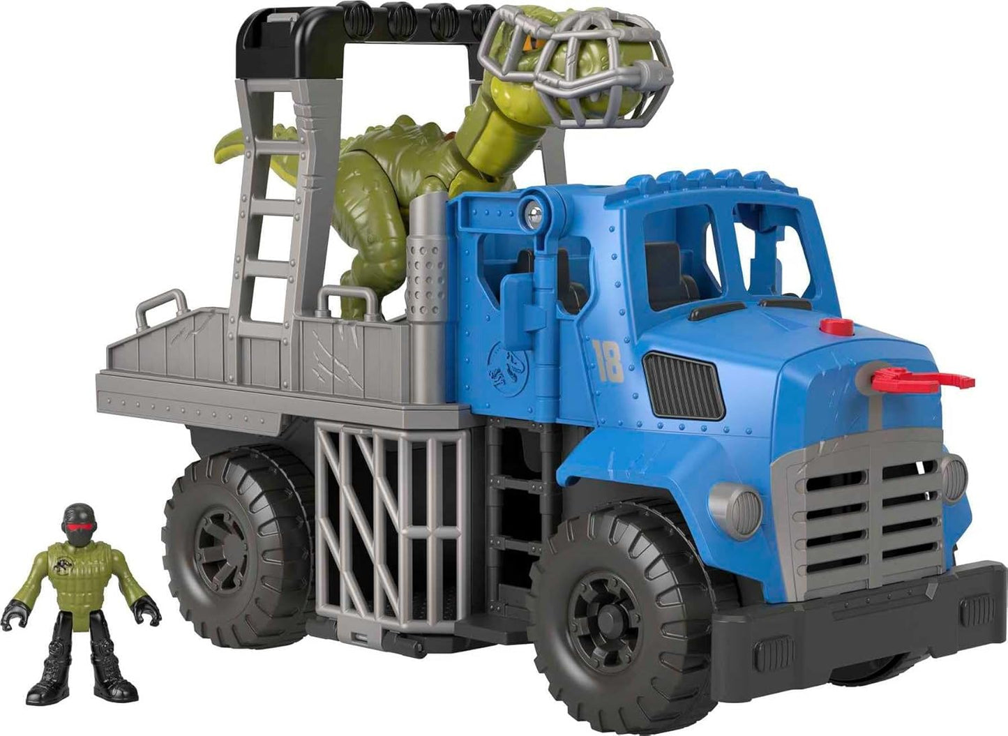 Fisher-Price Imaginext Jurassic World Dominion Toy, Break Out Dino Hauler Vehicle & T. rex Dinosaur for Preschool Kids Ages 3+ Years