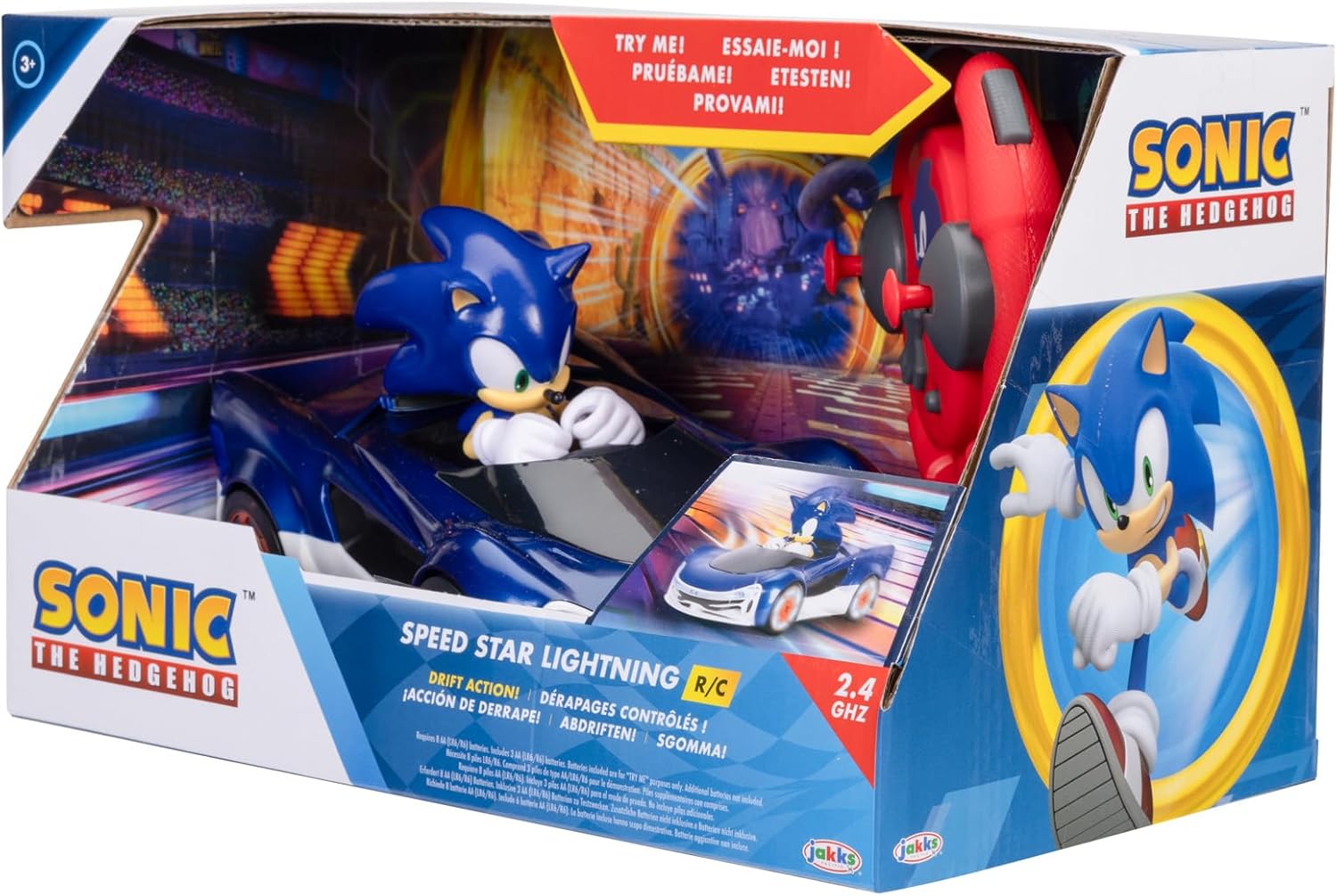 Sonic The Hedgehog - JAKKS Pacific - Sonic Drift RC Vehicle with Light Effects Fashions for Home