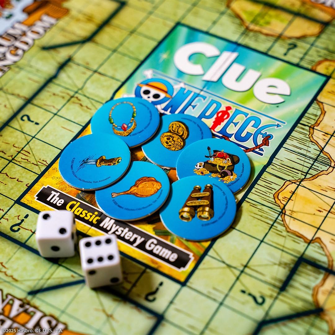 CLUE: One Piece Board Game, Find Hidden Pirate Treasure with Luffy and The Straw Hat Crew, Explore Iconic Locations Like Dressrosa, Drum Kingdom & Water Seven, Official Toei Animation Game, Ages 8+