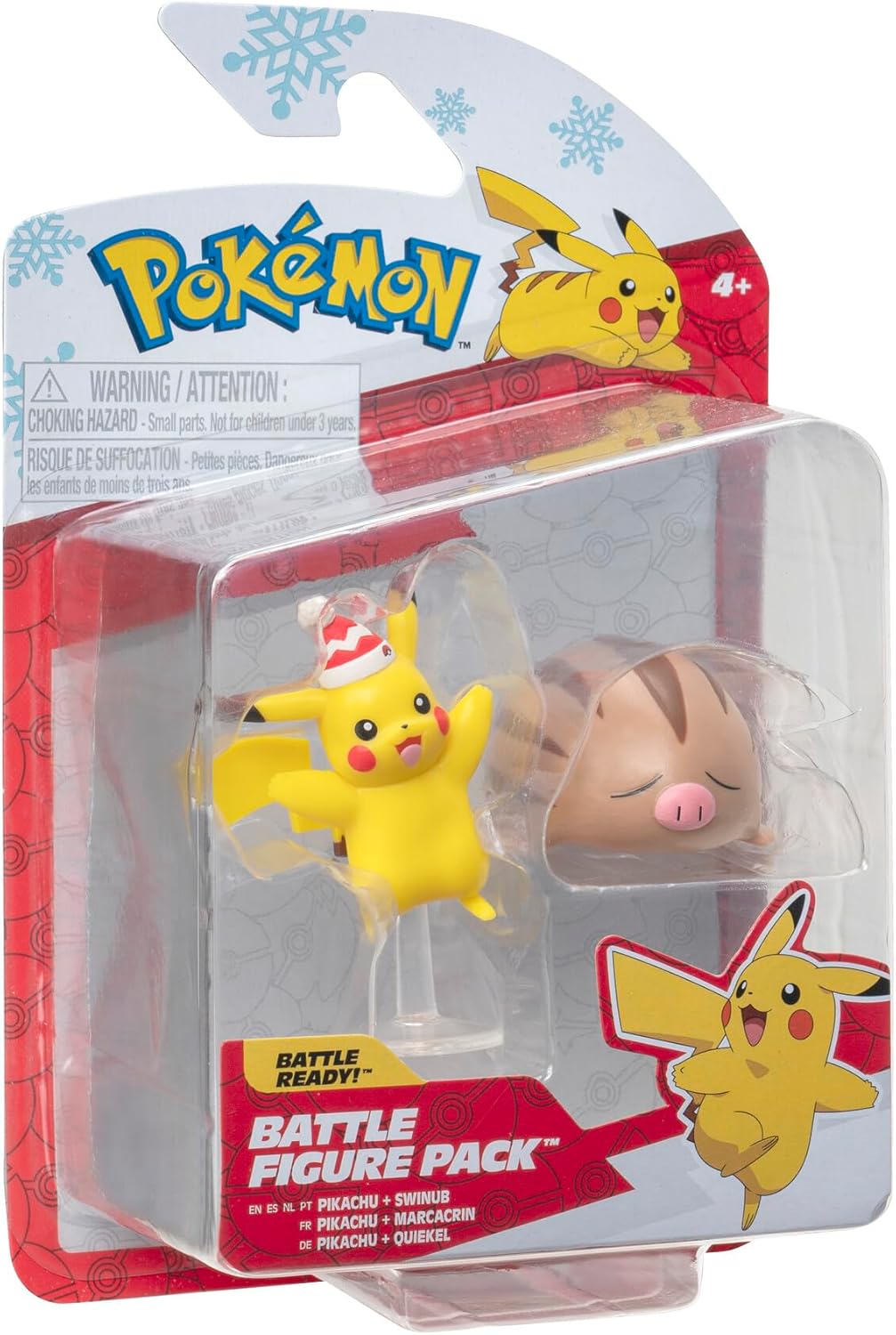 Pokemon Battle Figure 2 Pack (Holiday Pikachu #7 & Swinub) - W3