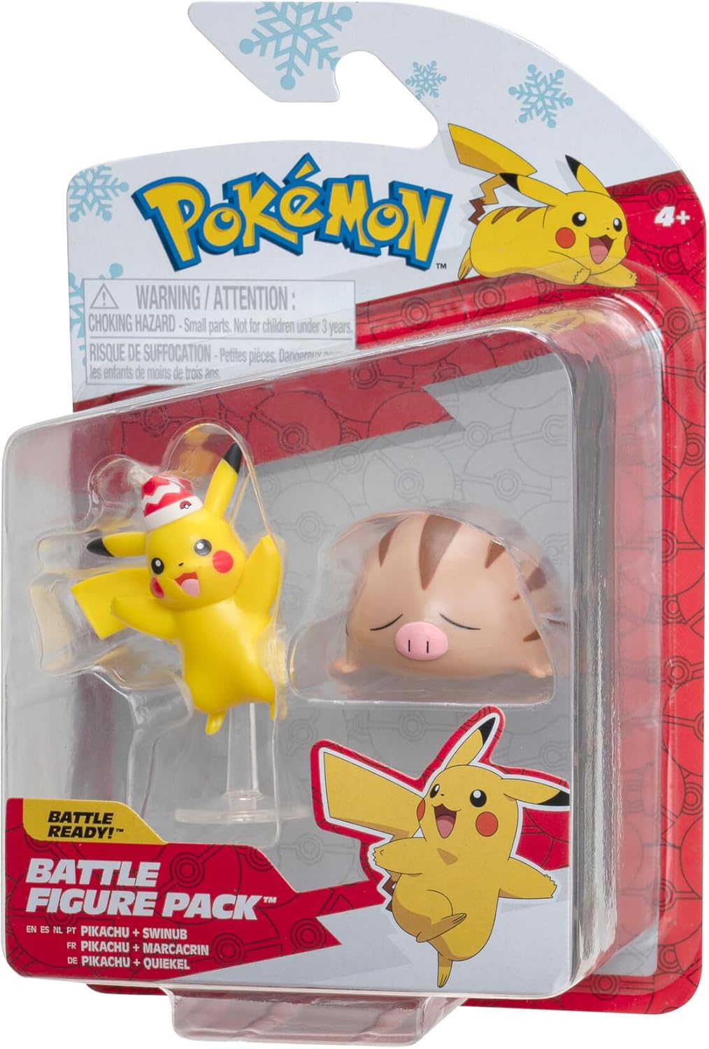 Pokemon Battle Figure 2 Pack (Holiday Pikachu #7 & Swinub) - W3