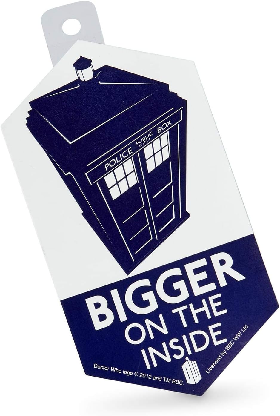 Doctor Who Sticker: Bigger On The Inside - 4-Inch TARDIS White Vinyl Sticker - Graphic Print Decals - Accessories For Car, Wall, Bumper, Laptop, Window - Classic DW Decal Stickers - Great Gift Idea