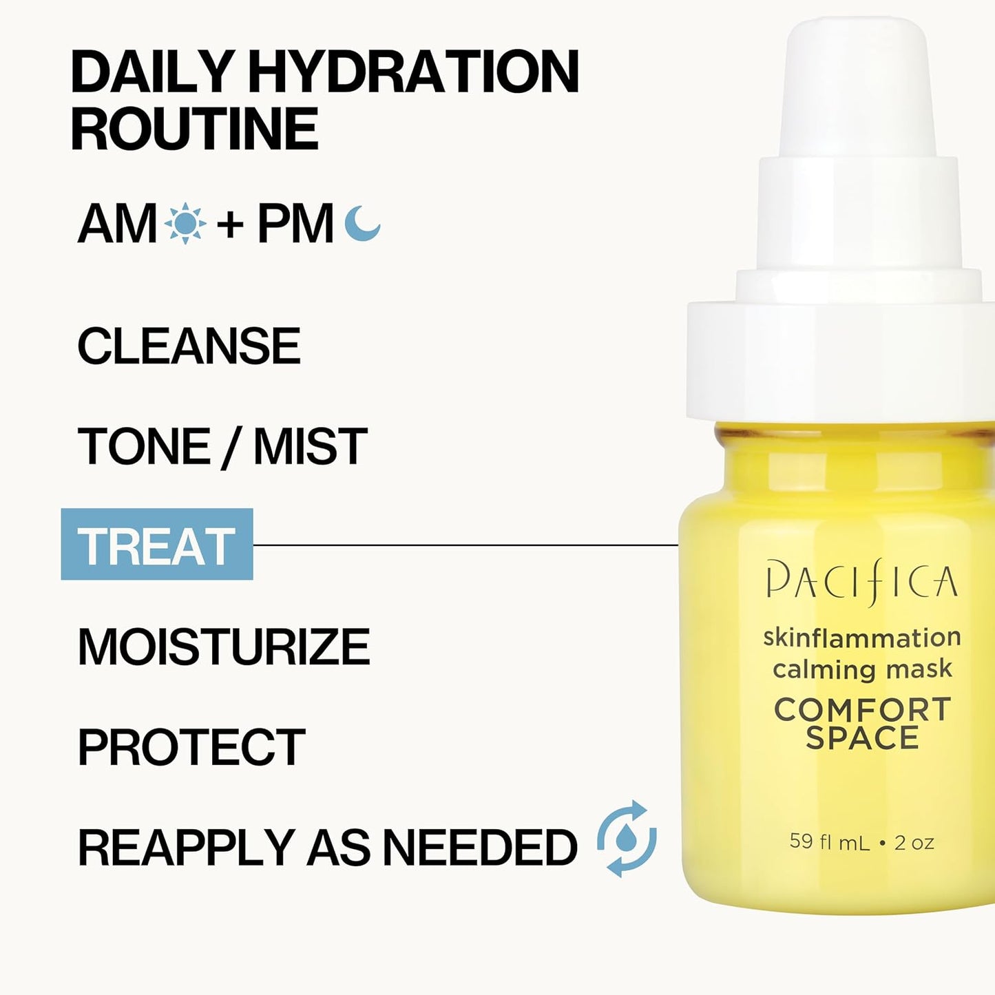 Pacifica Comfort Space Calming Face Mask for Sensitive Skin, Redness Relief Hydrating Facial Mask with Azelaic Acid & Turmeric, Soothes Irritation & Dryness, Vegan Skincare, 2 Fl Oz