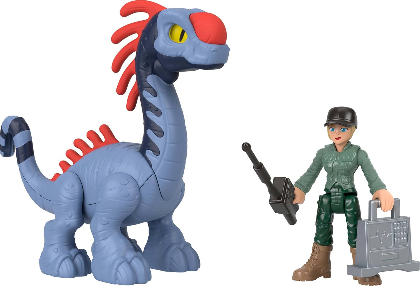 Fisher-Price Imaginext Jurassic World Rebirth Action Figure Set with 1 3-inch Human, 5 Dinosaurs, Toy Launcher & Accessories