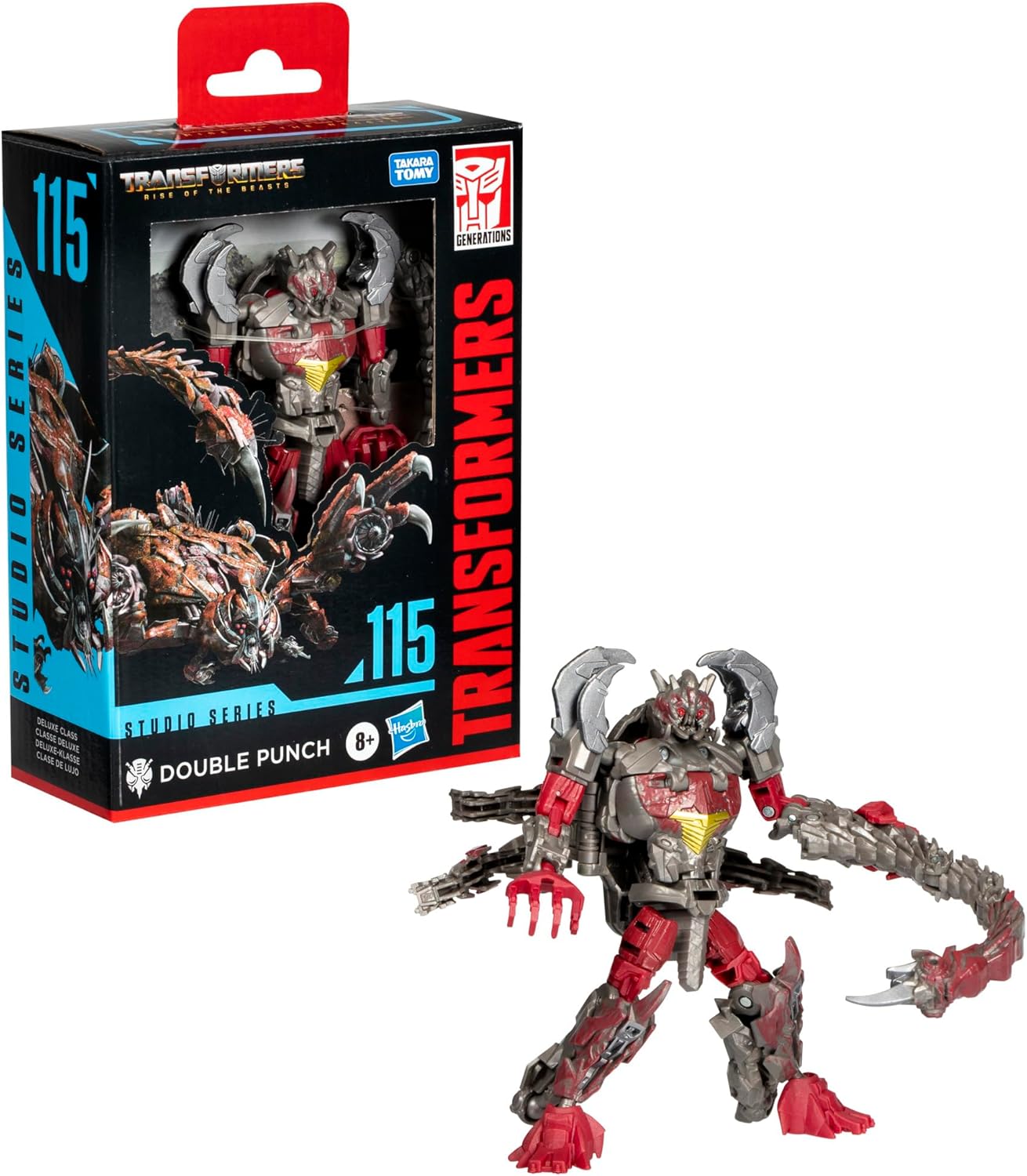 Transformers Toys Studio Series Deluxe Class Rise of The Beasts 115 Double Punch 4.5-inch Converting Action Figure, 8+