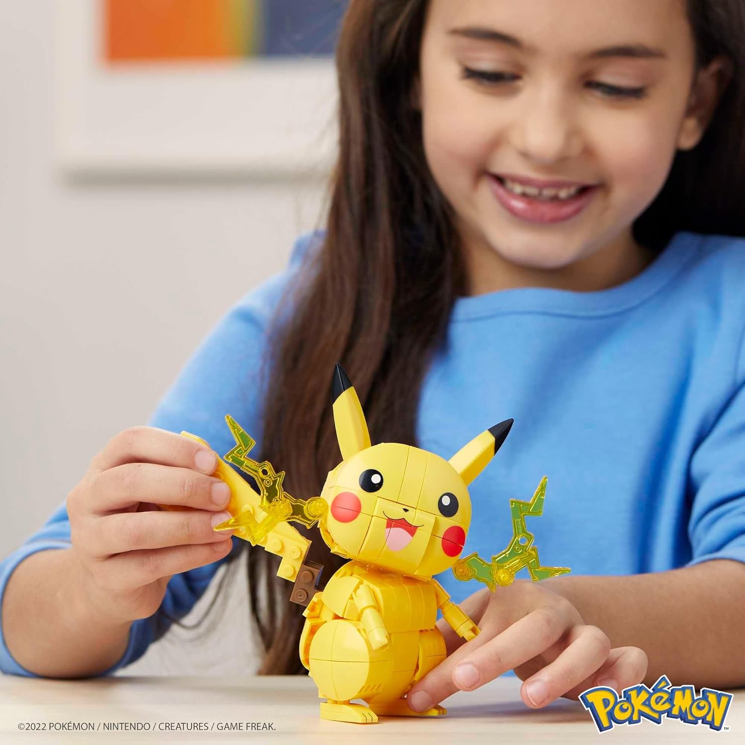 MEGA Pokémon Building Toys Set Build & Show Pikachu with 205 Pieces, Articulated and Poseable, 4 Inches Tall, for Kids