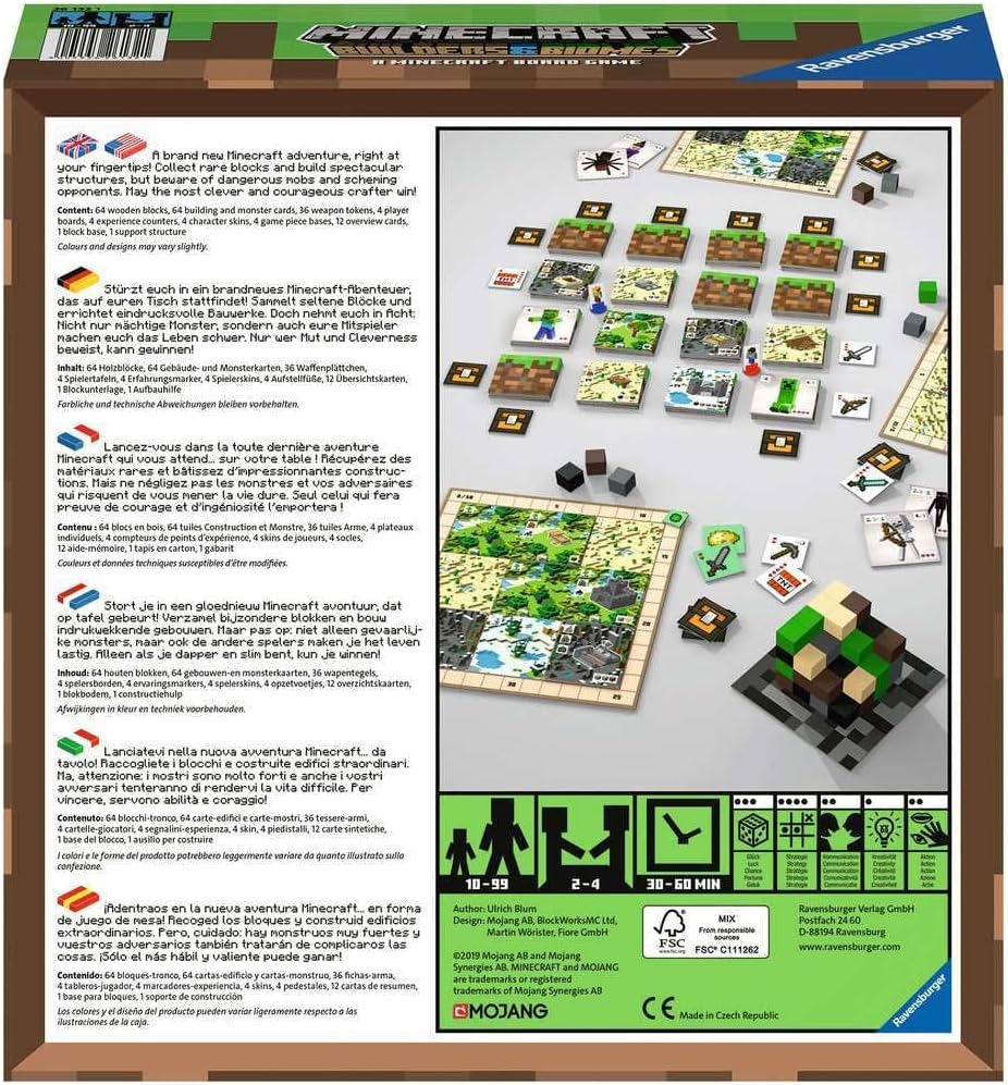 Ravensburger Minecraft: Builders & Biomes - Engaging Strategy Board Game | Ideal for 2-4 Players | Perfect for Ages 10 & Up | Authentic Minecraft Experience | Great Gift for Minecraft Enthusiasts Fashions for Home