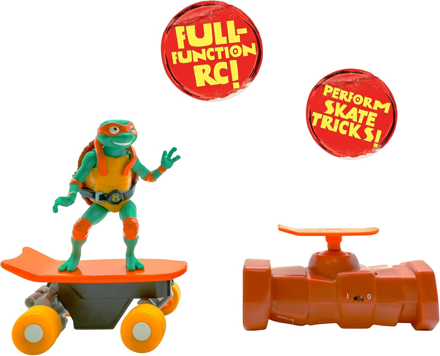 Teenage Mutant Ninja Turtles Michelangelo Half Pipe RC Vehicle Movie Edition Ages 5+ - Skate + Performs Tricks - 2.4GHz RC Controller - Fashions for Home