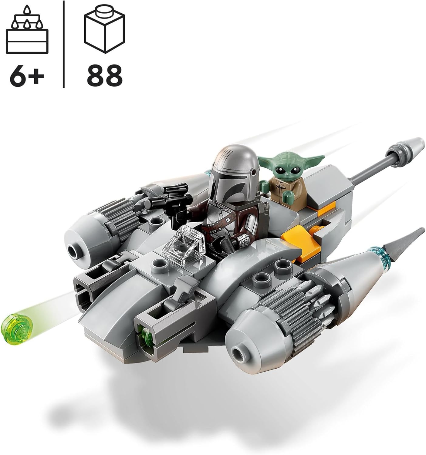 LEGO Star Wars The Mandalorian’s N-1 Starfighter Microfighter, Building Toy Set for Kids Ages 6 and Up with Mando and Grogu 'Baby Yoda' Minifigures, Fun Gift Idea for Action Play, 75363