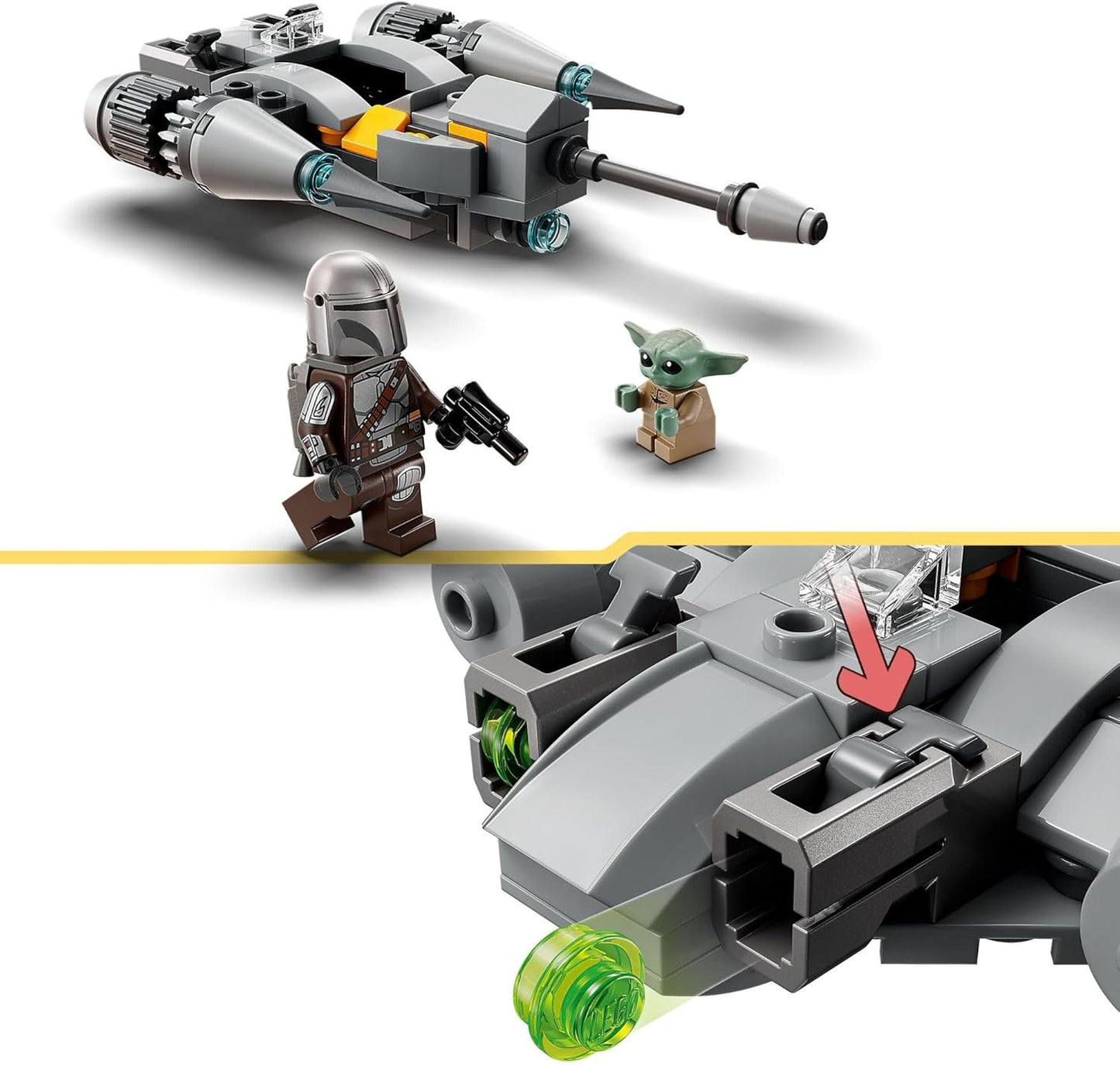LEGO Star Wars The Mandalorian’s N-1 Starfighter Microfighter, Building Toy Set for Kids Ages 6 and Up with Mando and Grogu 'Baby Yoda' Minifigures, Fun Gift Idea for Action Play, 75363