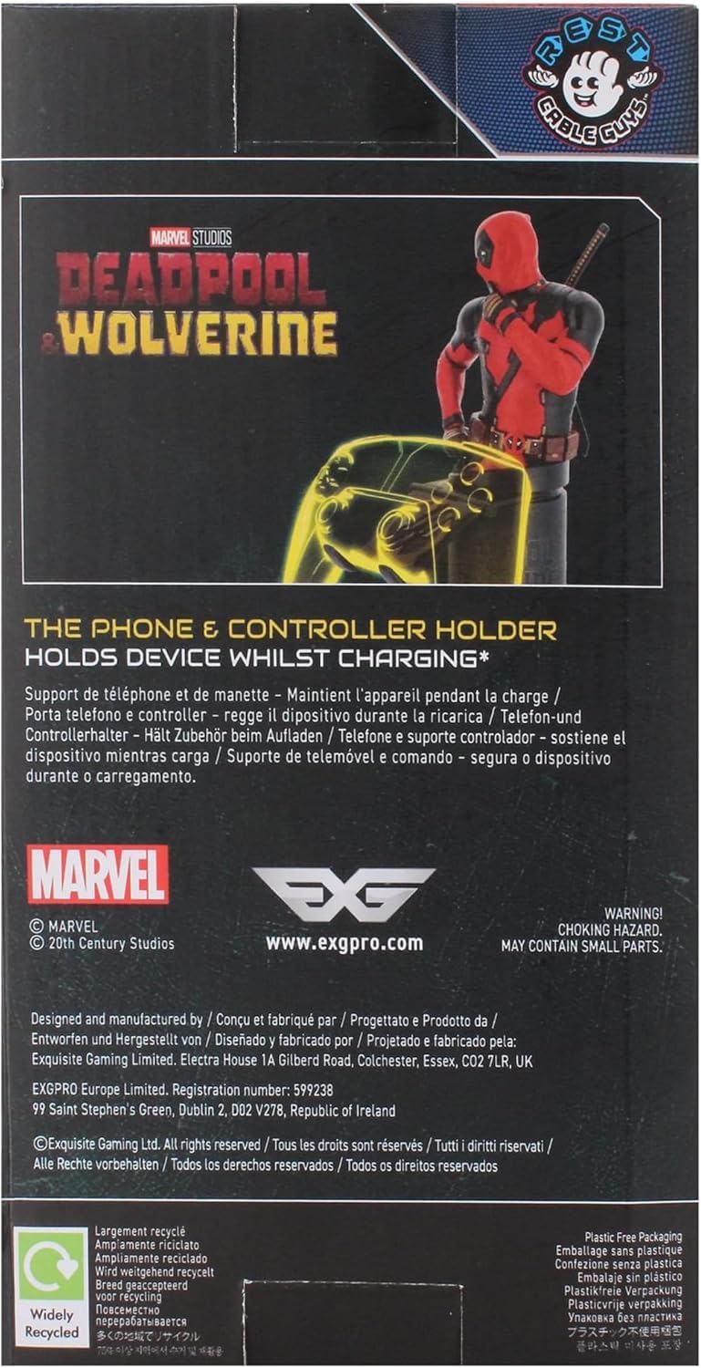 Exquisite Gaming Deadpool 3 Collectible Controller Holder and Phone Stand, Cable Guys Marvel Statue, Officially Licensed Figure