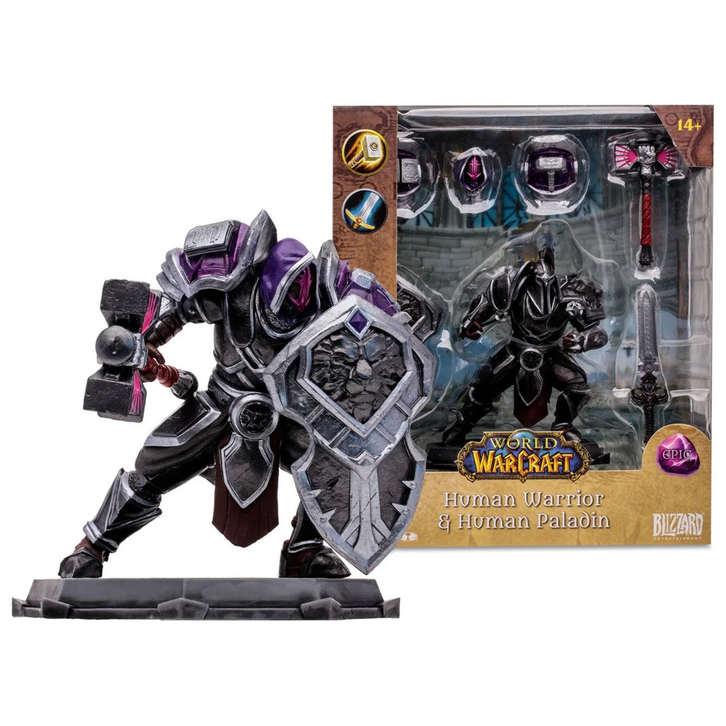 McFarlane - World of Warcraft - 1:12 Posed Figure - Human: Paladin / Warrior (Epic), McFarlane Toys, Gifts McFarlane Toys