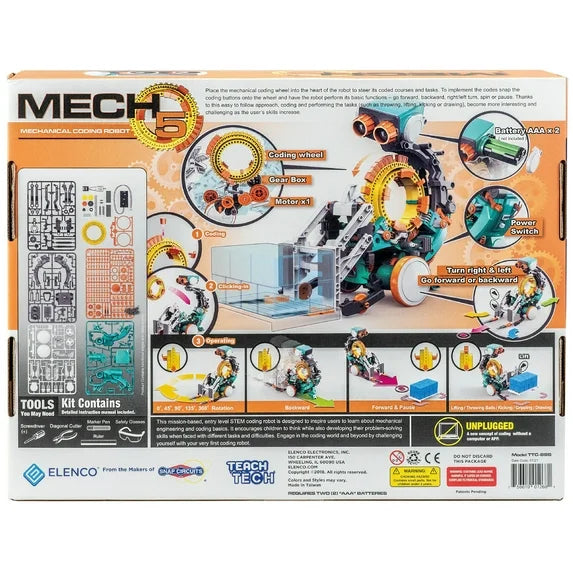 Teach Tech™ Mech 5 TTC895 | Entry Level Mechanical Coding Robot | STEM Educational Toy for Kids 10+ Fashions for Home