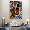 Framed Canvas Wall Art Decor Abstract Style Painting,Wine Bottle with Glasses Painting Decoration For Bar, Restrant, Kitchen, Dining Room, Office Living Room, Bedroom Decor-Ready To Hang
