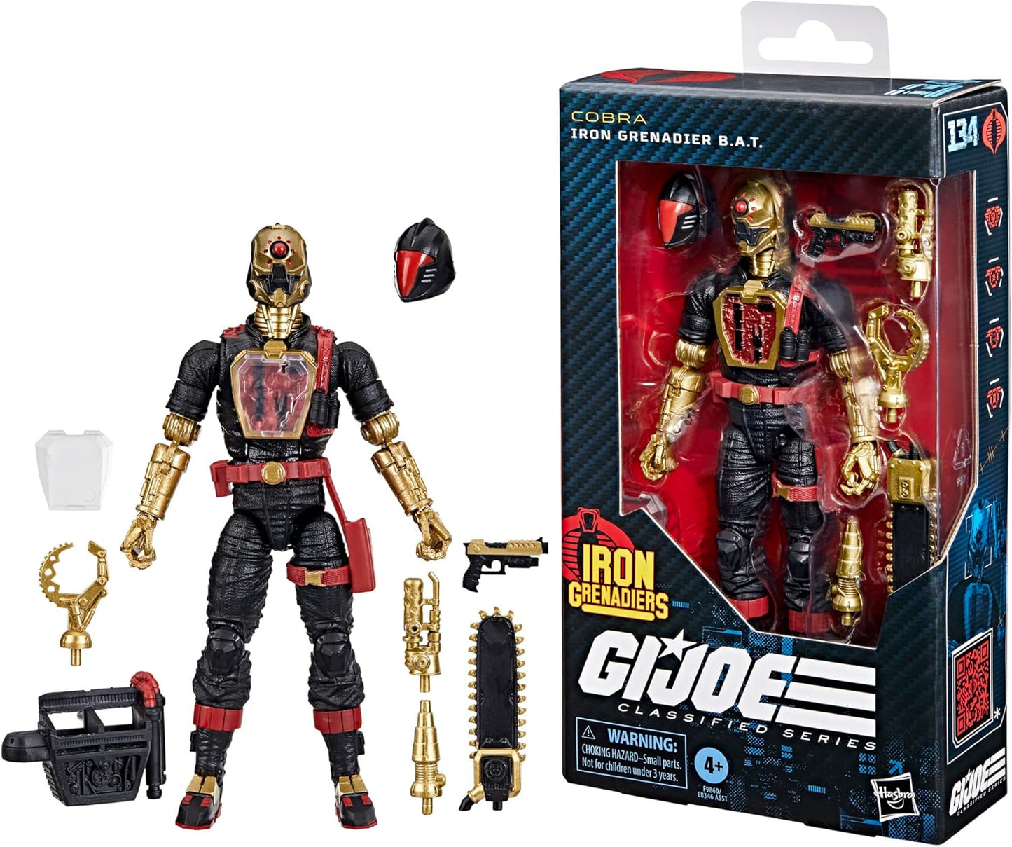 G.I. Joe Classified Series #134, Iron Grenadier B.A.T., Collectible 6 Inch Action Figure with 9 Accessories