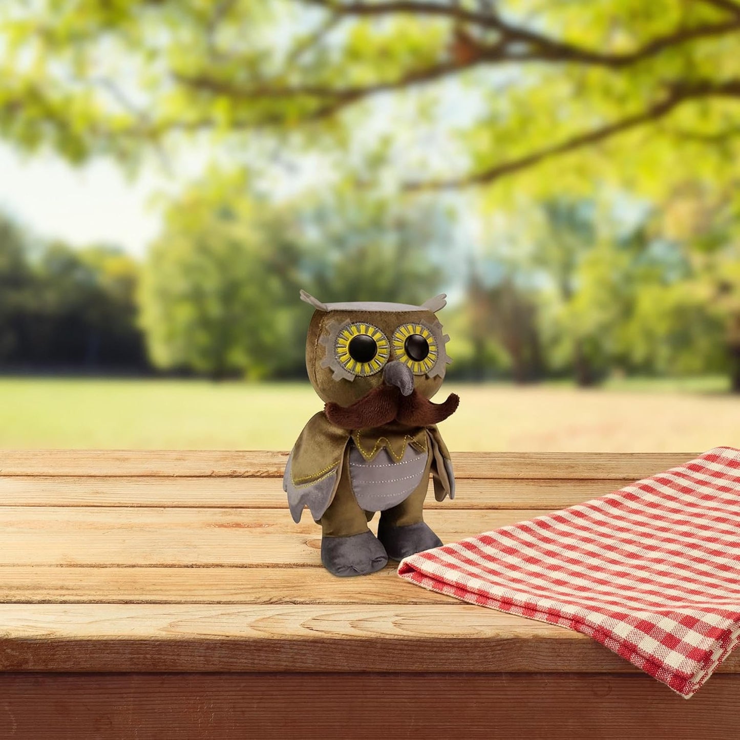 WhimWham Owl Mustache Steampunk 8-Inch Plush