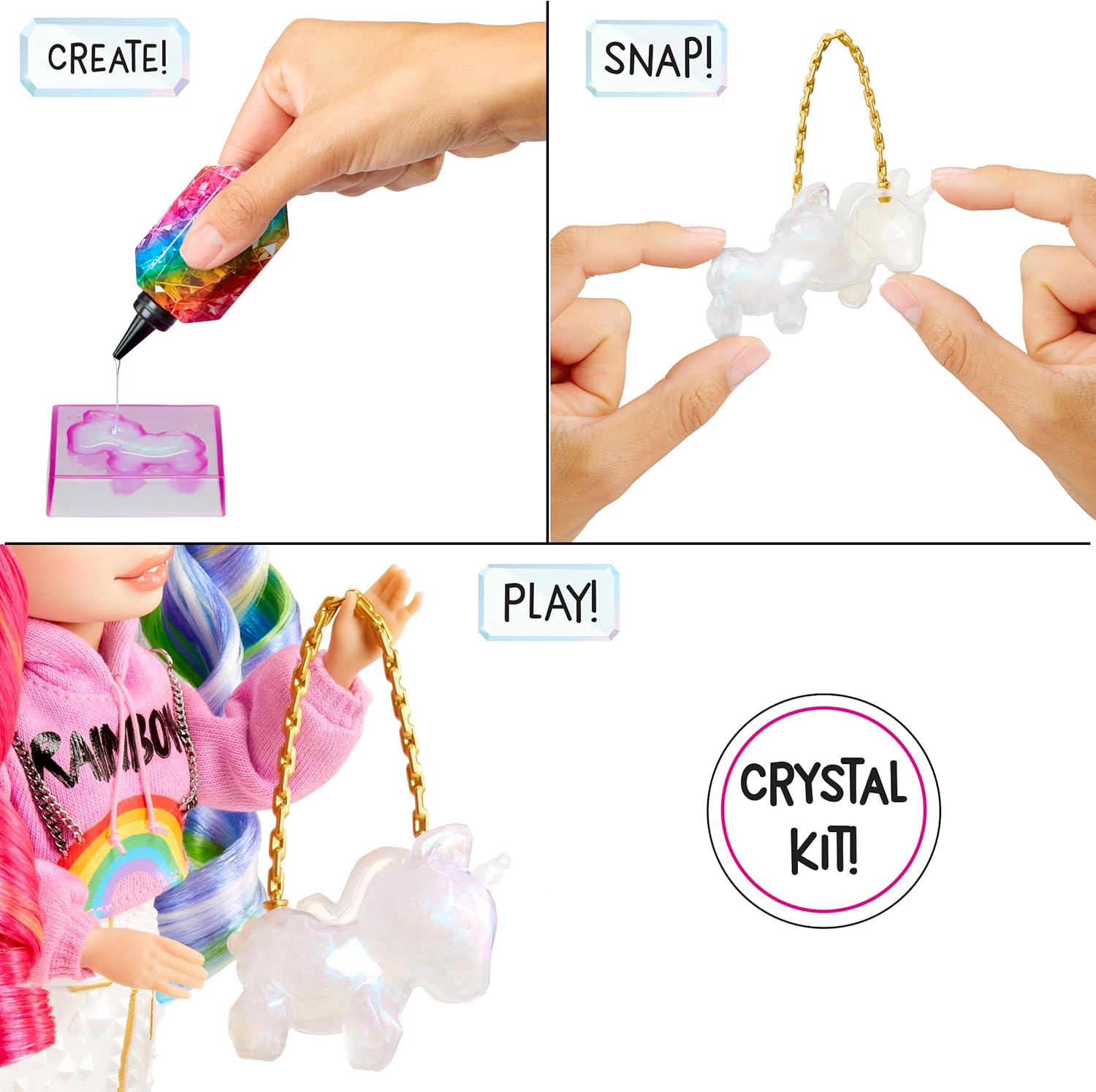 Rainbow High Creative Crystals Amaya - Rainbow 11” Fashion Doll with Crystal Accessory Make It Kit Fashions for Home