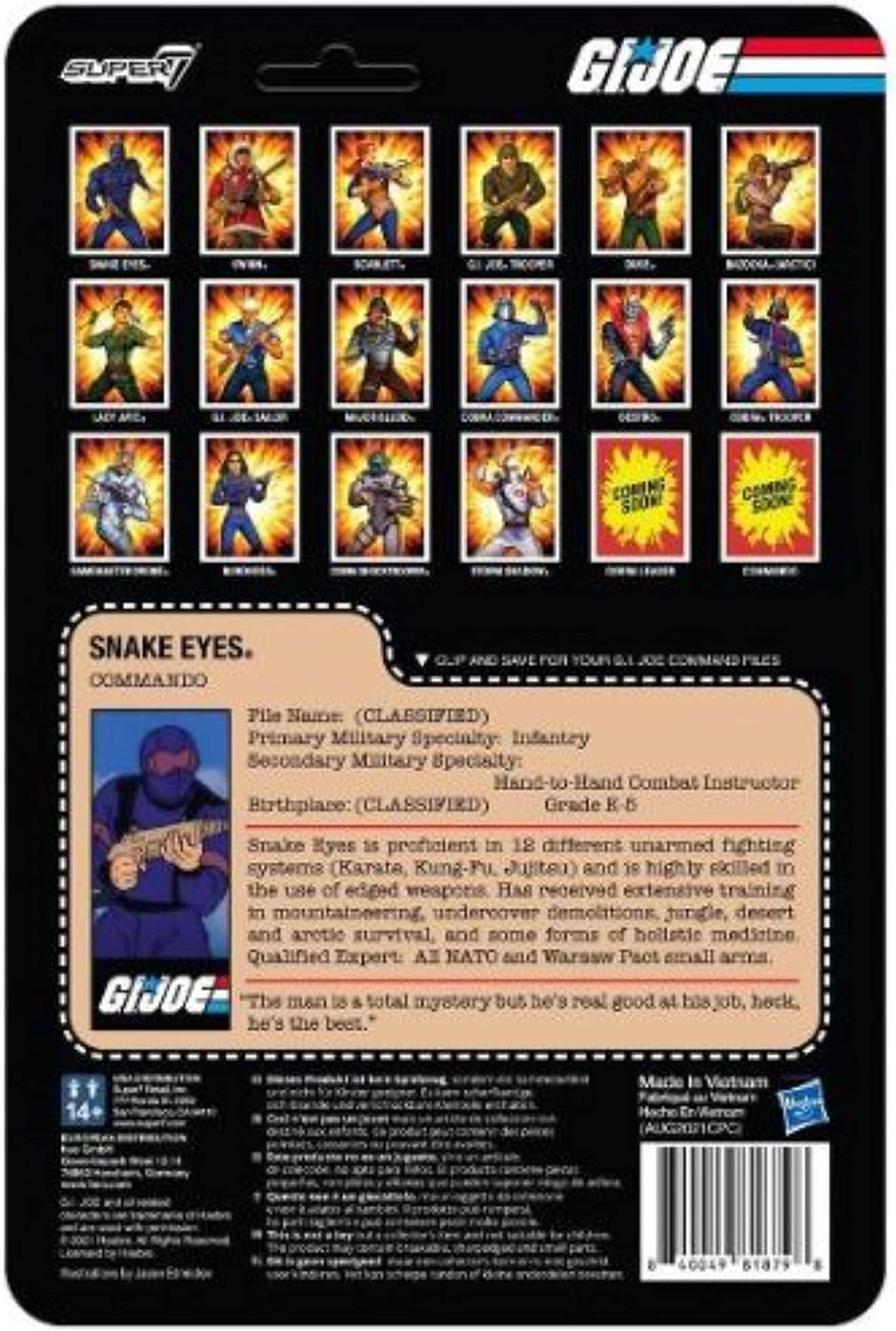 Super 7 Joe Reaction Figures Wave 2 - Snake Eyes - Secret Service - India Pale Blue